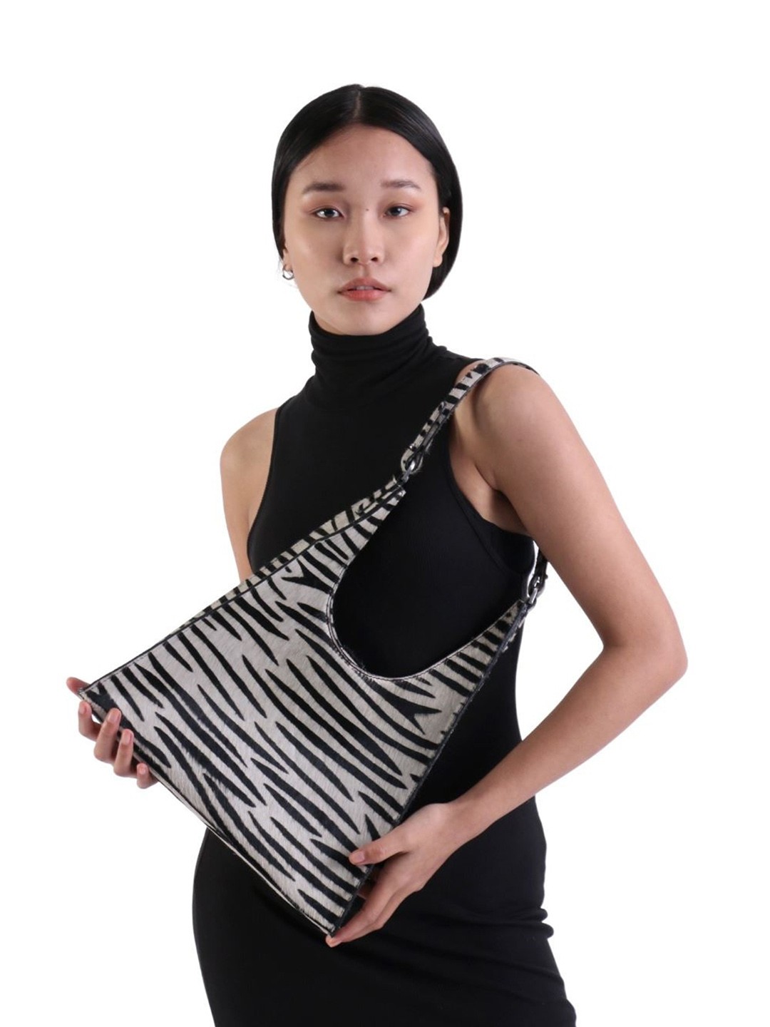 

Mistry Animal Printed Leather Structured Shoulder Bag, White