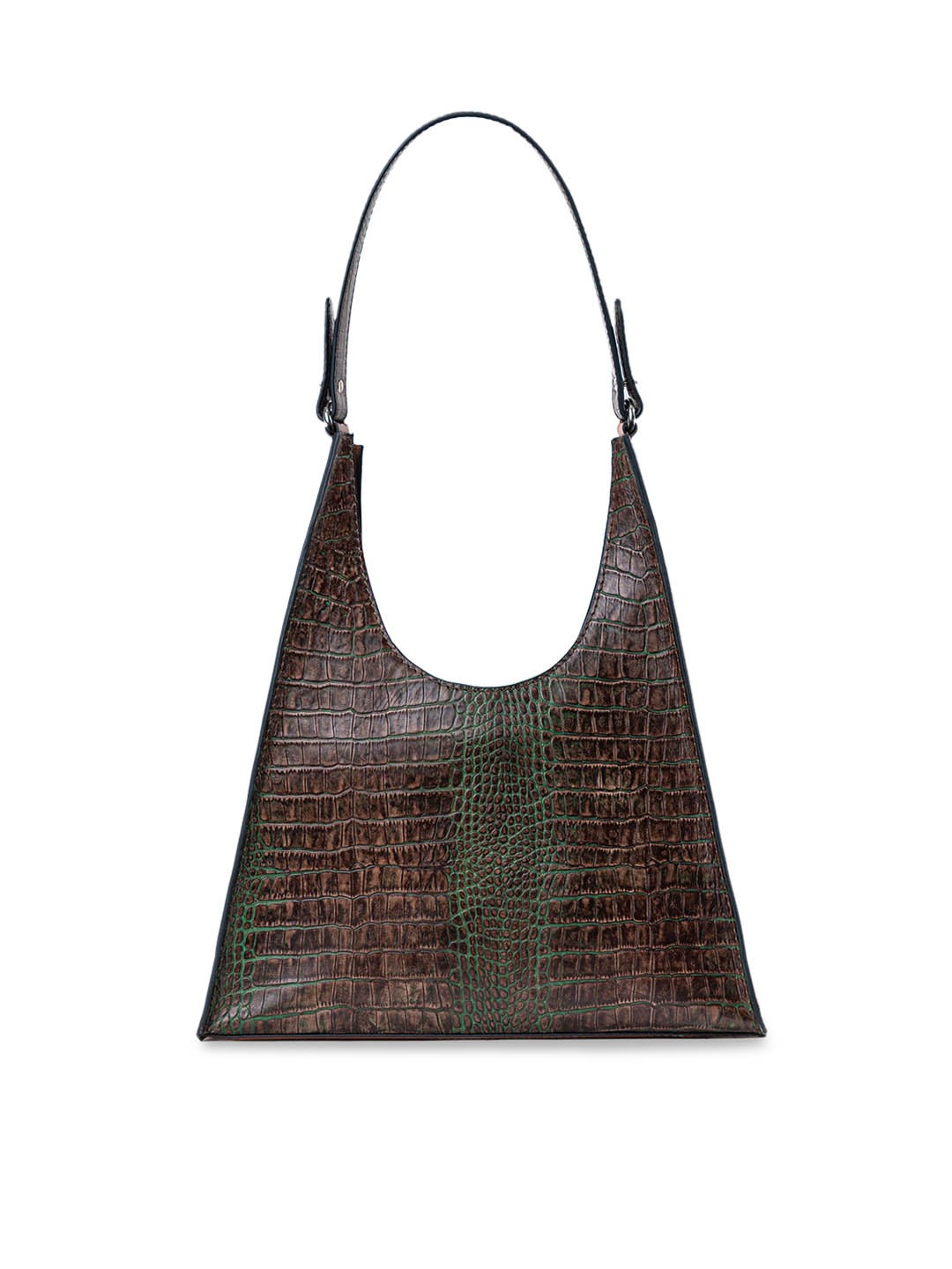 

Mistry Animal Textured Leather Structured Shoulder Bag, Brown