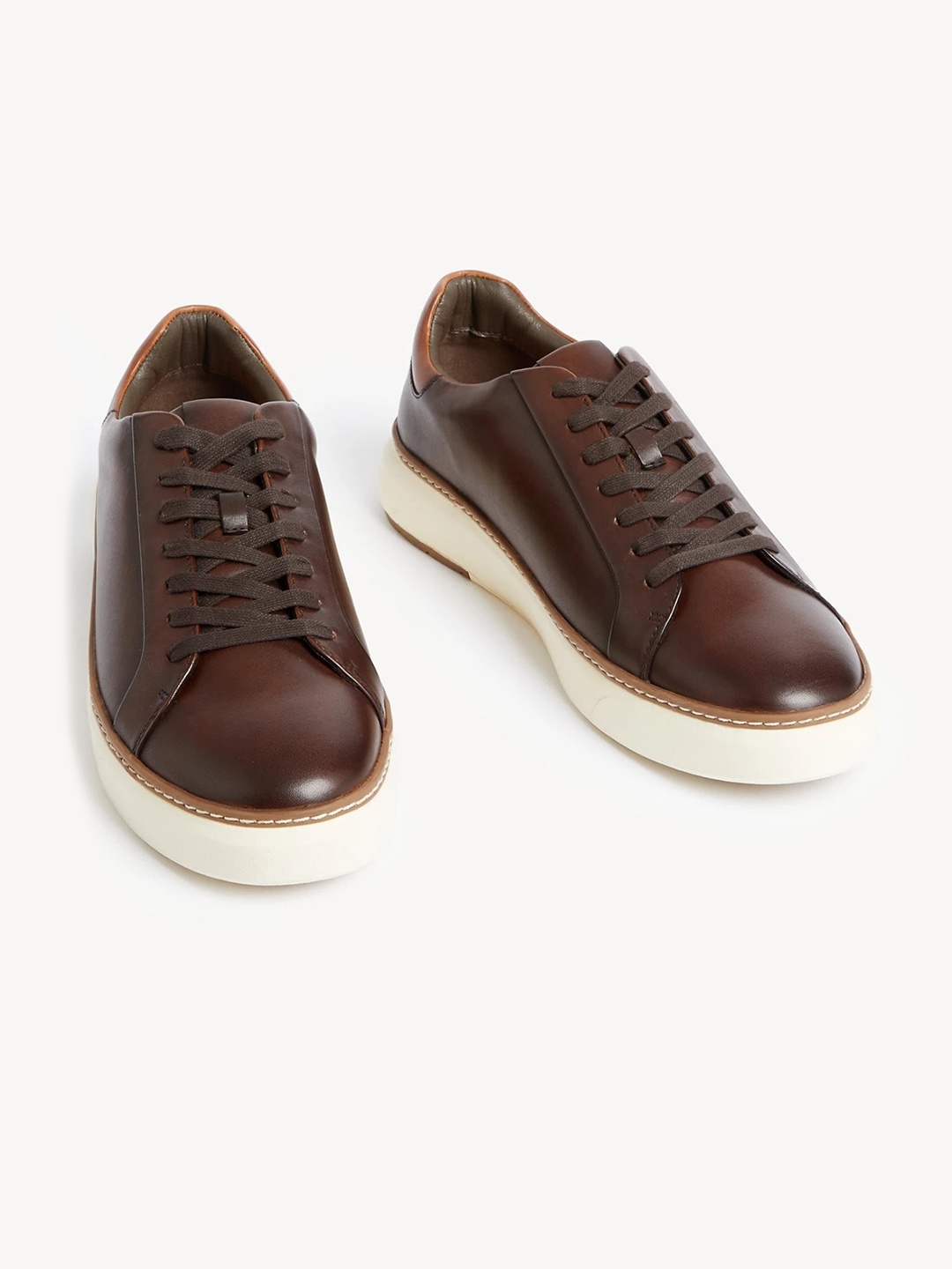 

Marks & Spencer Men Contrast Sole Sneakers, Brown
