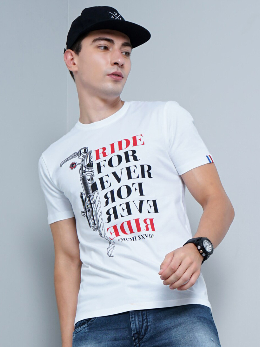 

PAUL STREET Typography Printed Bio Finish Pure Cotton T-shirt, White