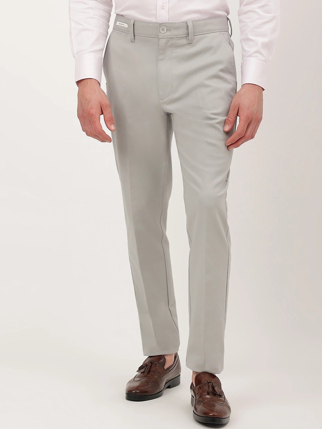 

Marks & Spencer Men Mid-Rise Formal Trousers, Beige