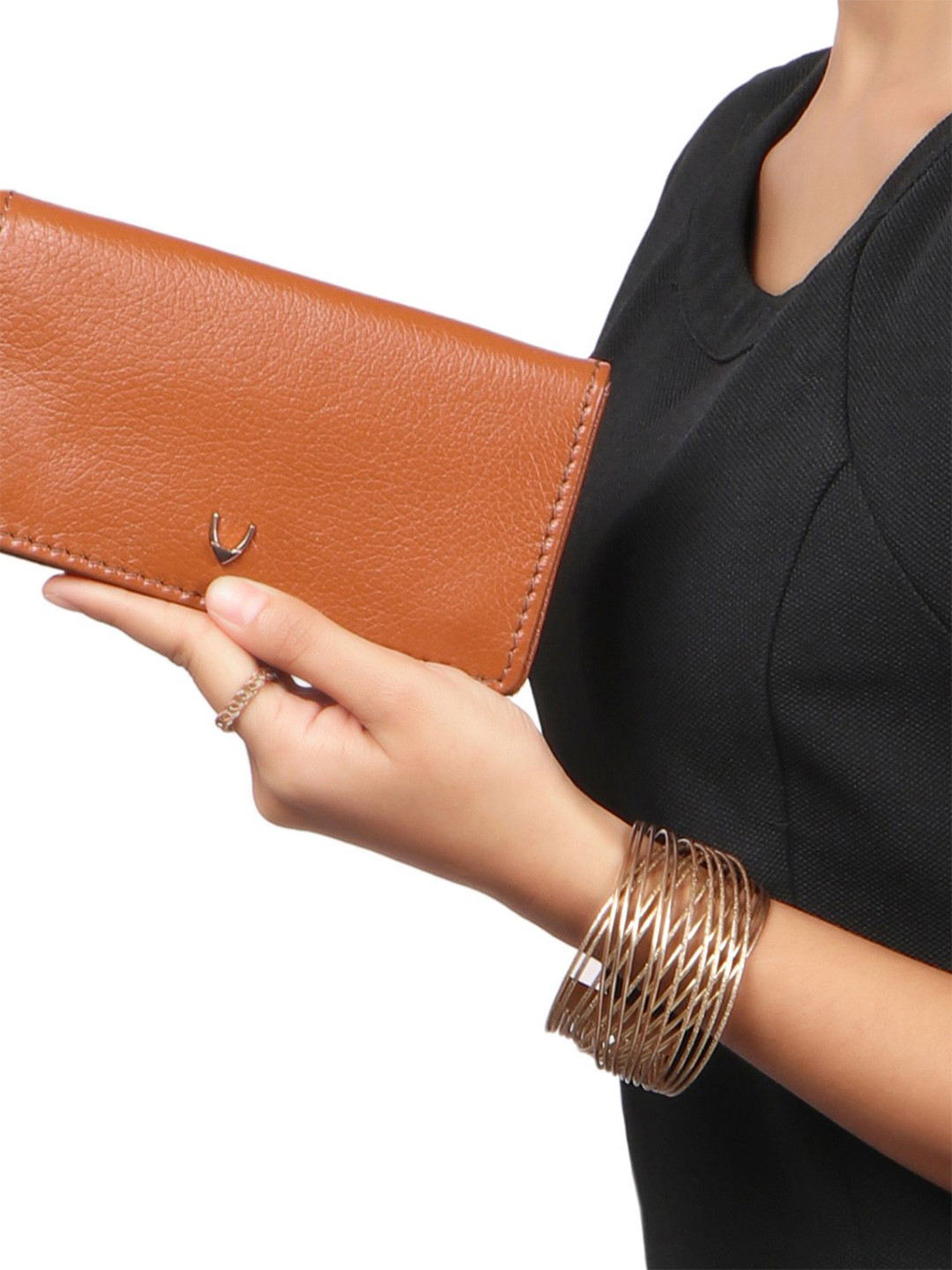 

Hidesign Women Leather Two Fold Wallet, Tan