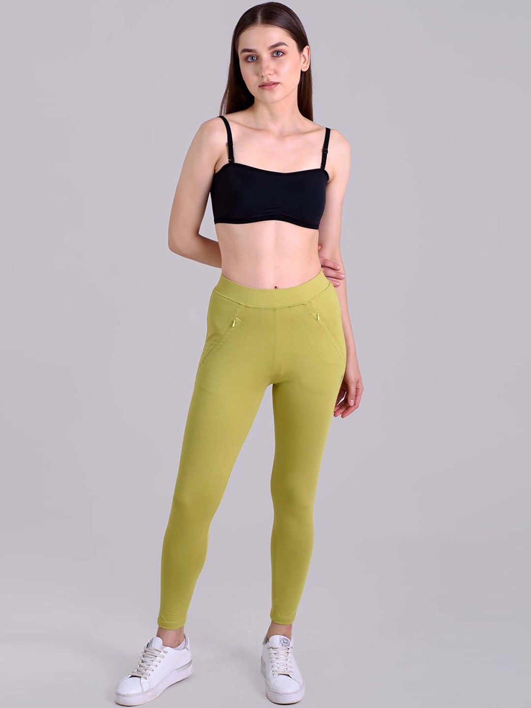 

Keepfit Slim fit Ankle Length Tights, Lime green