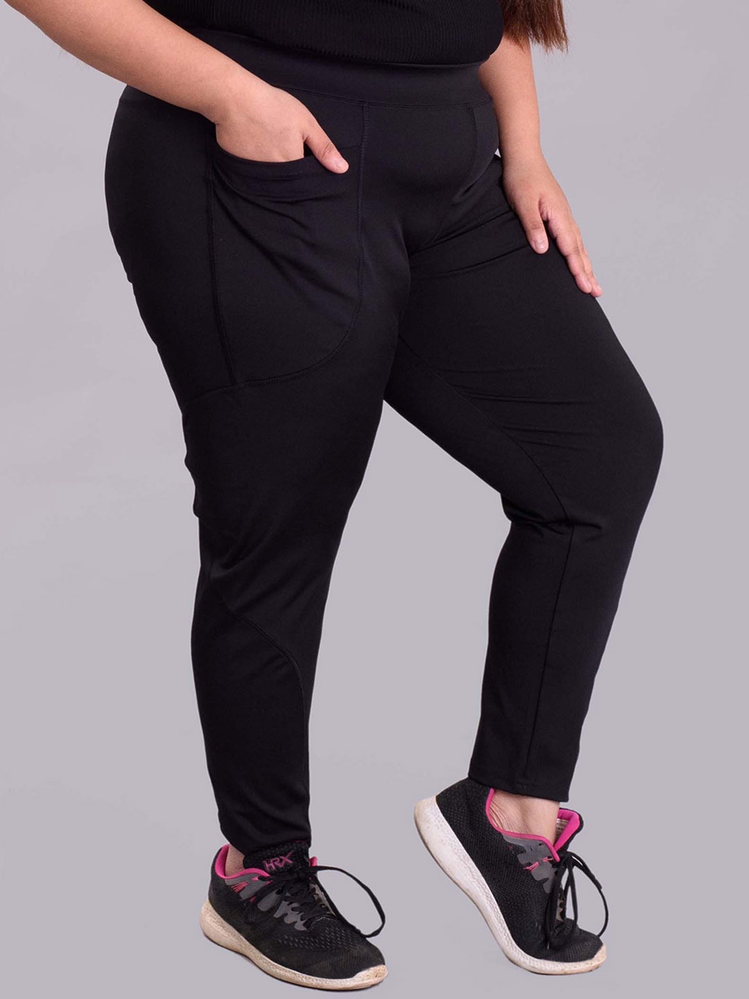 

Keepfit Plus Size Slim Fit Anti Bacterial Ankle Length Super Soft Leggings, Black