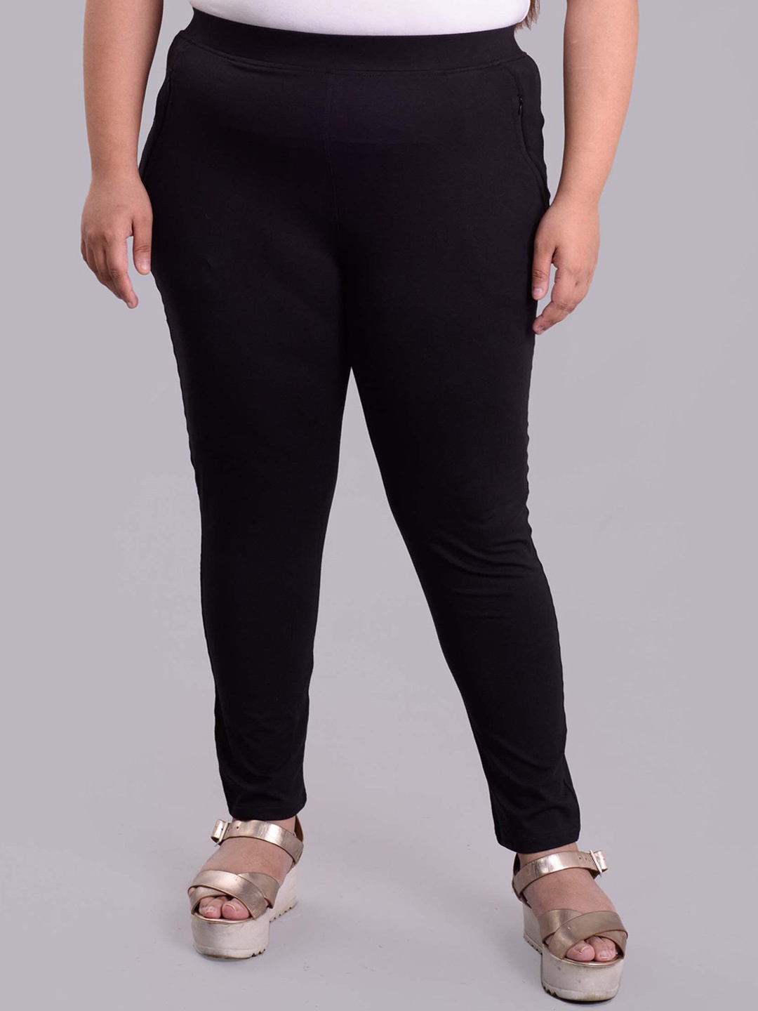

Keepfit Plus Size Slim Fit Ankle Length Super Soft Leggings, Black