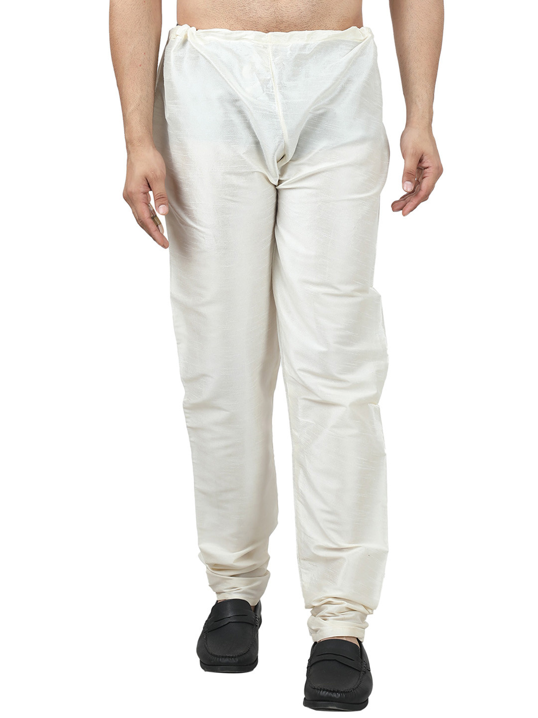 

Armaan Ethnic Men Mid-Rise Silk Pyjamas, White