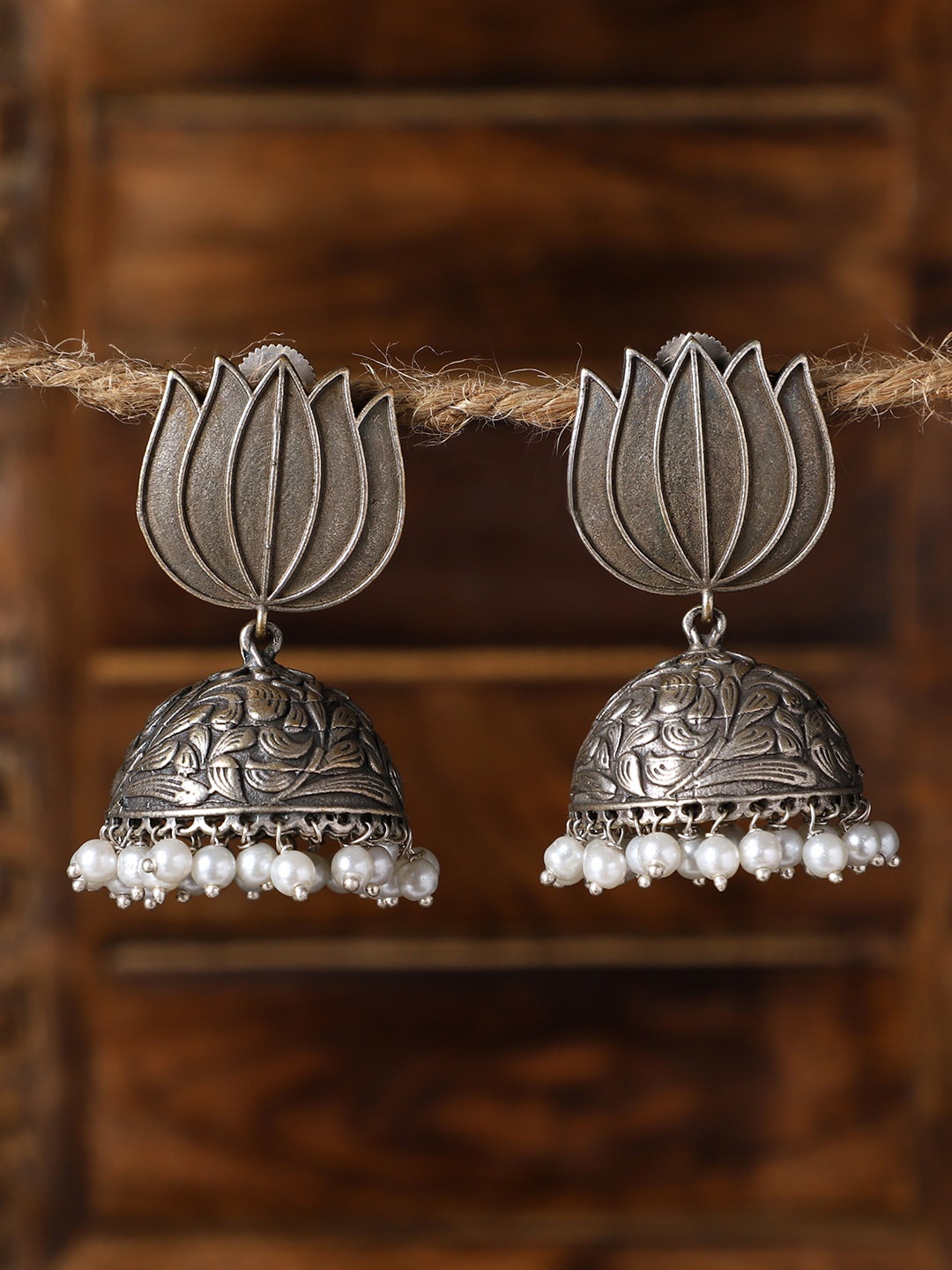 

VENI Silver-Plated Dome-Shaped Jhumkas