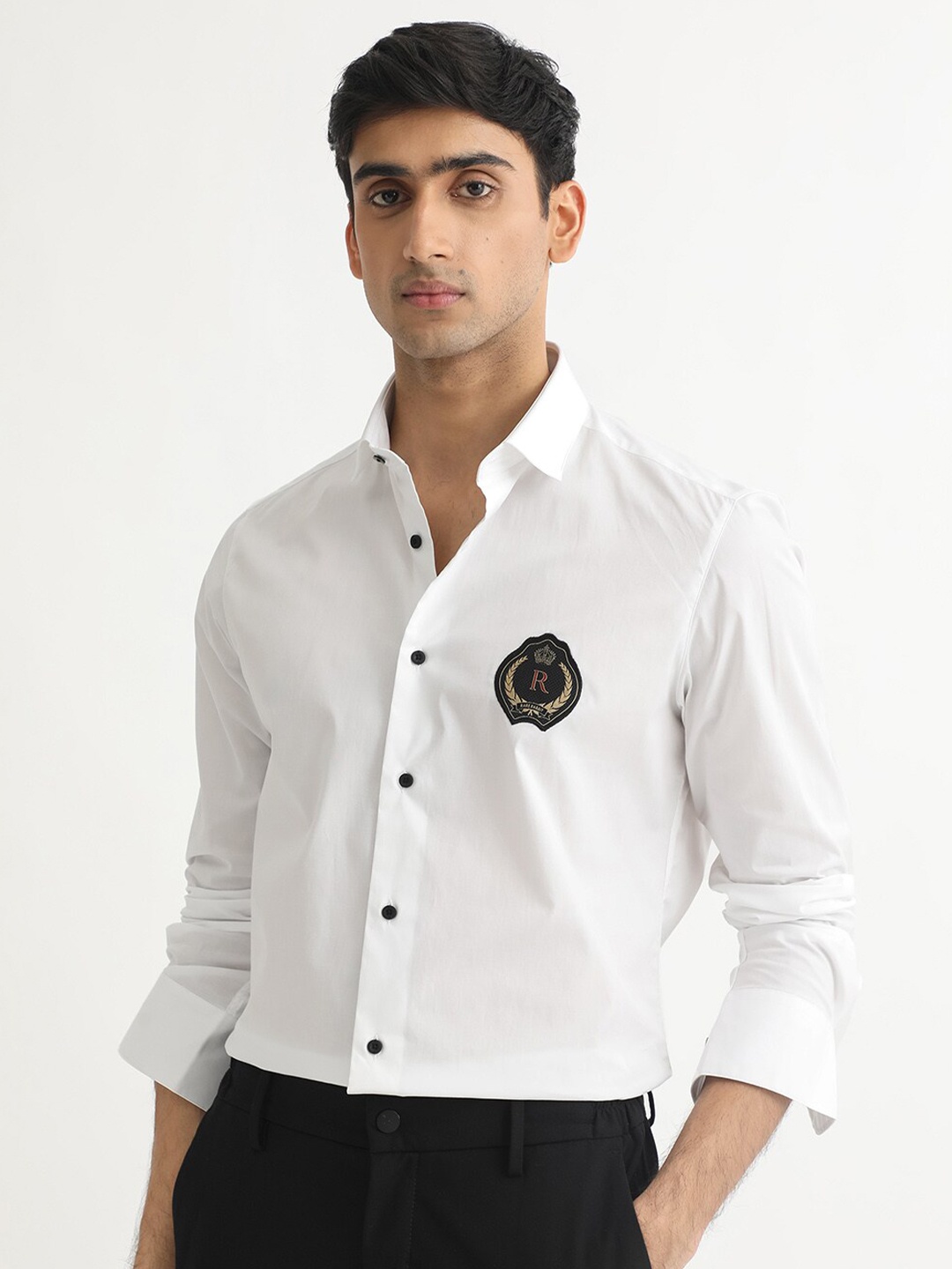 

RARE RABBIT Men Cron Slim Fit Opaque Shirt, White