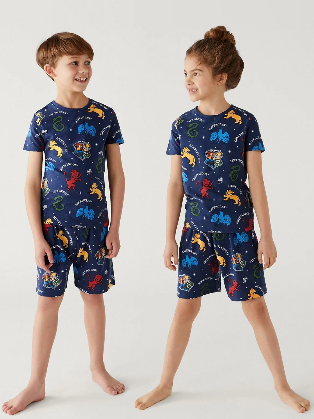 

Marks & Spencer Kids Printed Night suit, Navy blue