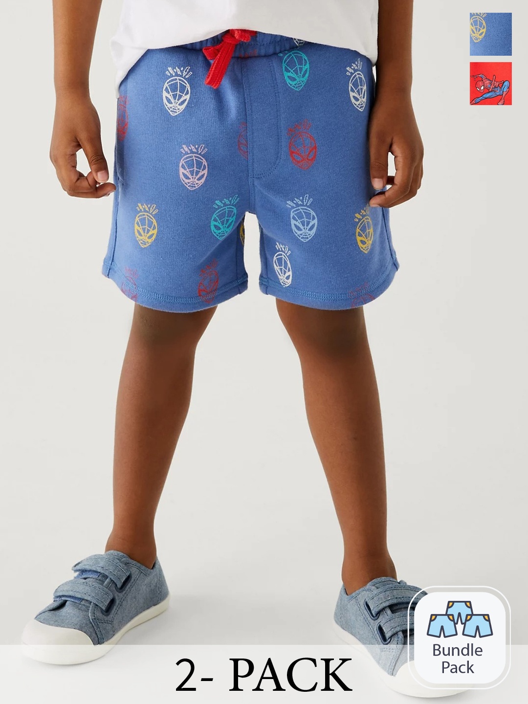 

Marks & Spencer Boys Pack of 2 Conversational Printed Shorts, Blue