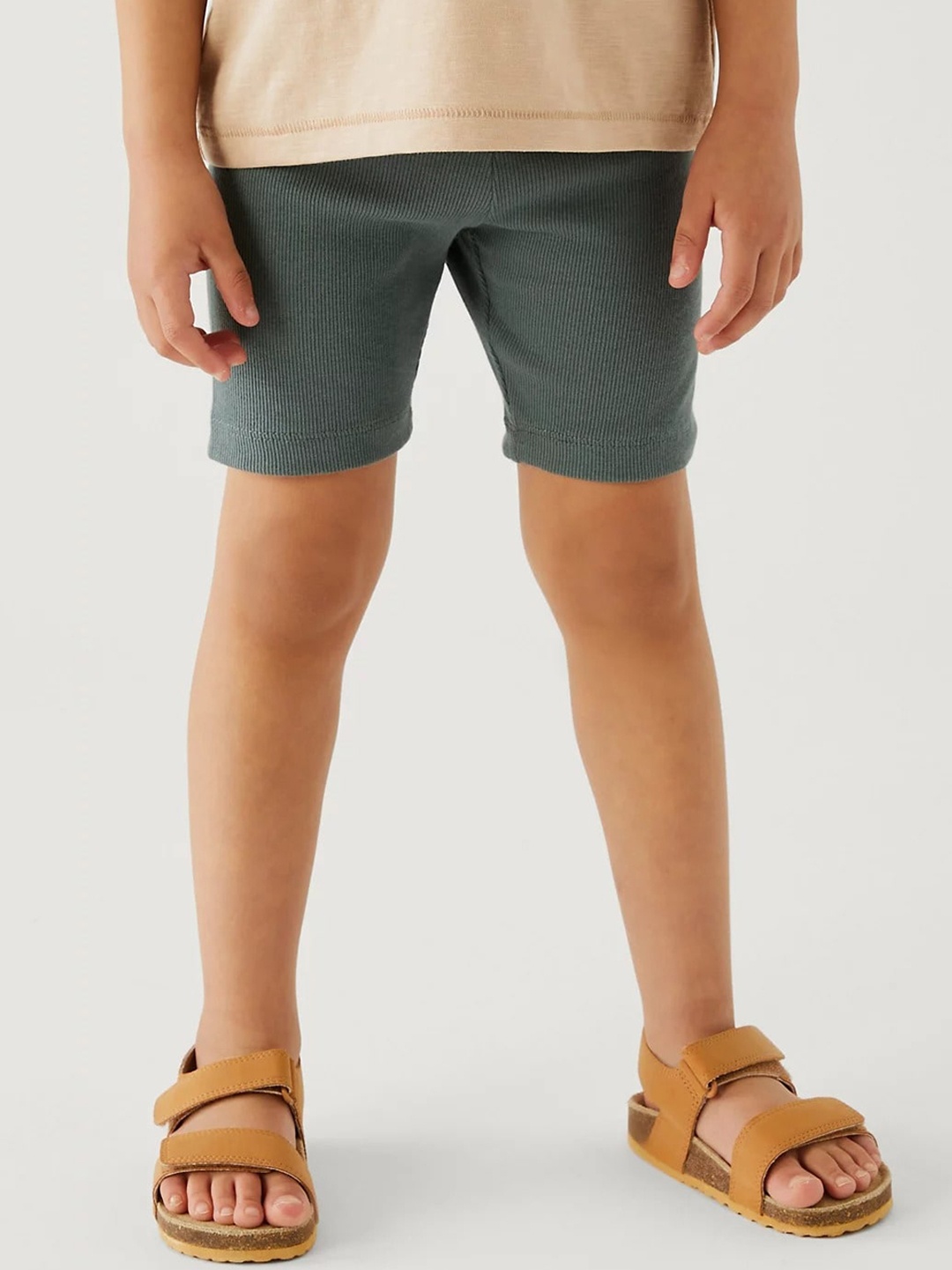 

Marks & Spencer Boys Ribbed Mid Rise Shorts, Grey
