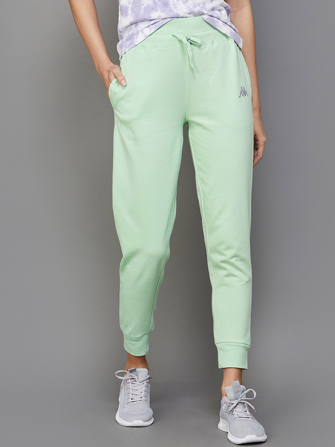 

Kappa Women Mid Rise Cotton Sports Joggers, Green