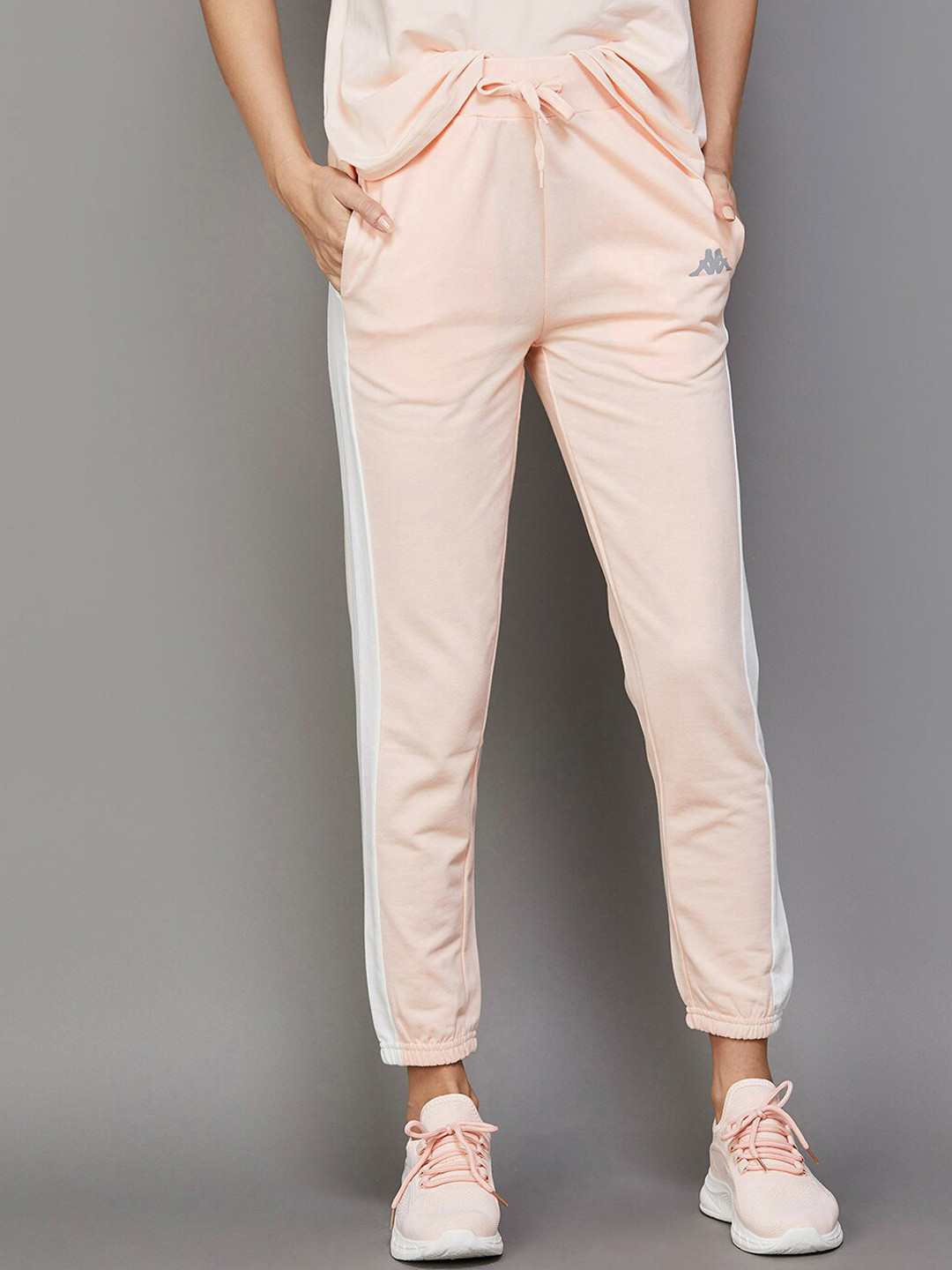 

Kappa Women Mid Rise Cotton Sports Joggers, Peach