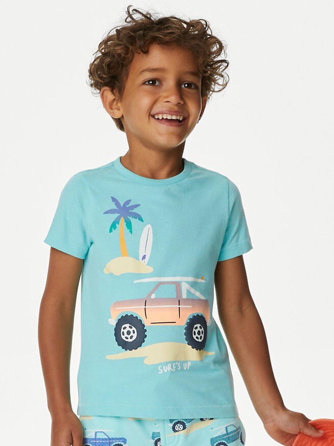 

Marks & Spencer Boys Conversational Printed Cotton T-shirt, Blue