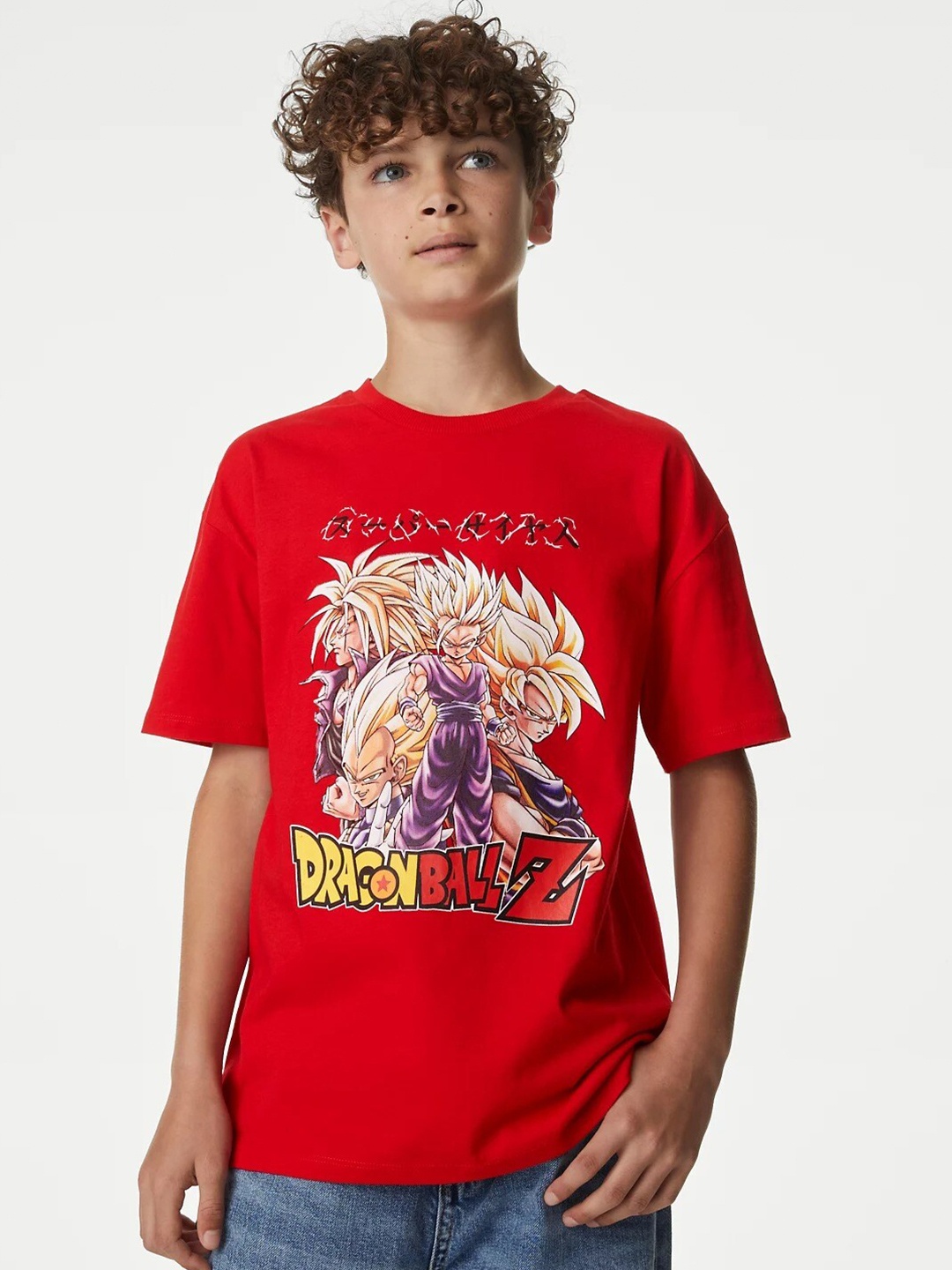 

Marks & Spencer Boys Dragon Ball Z Printed Pure Cotton T-shirt, Red
