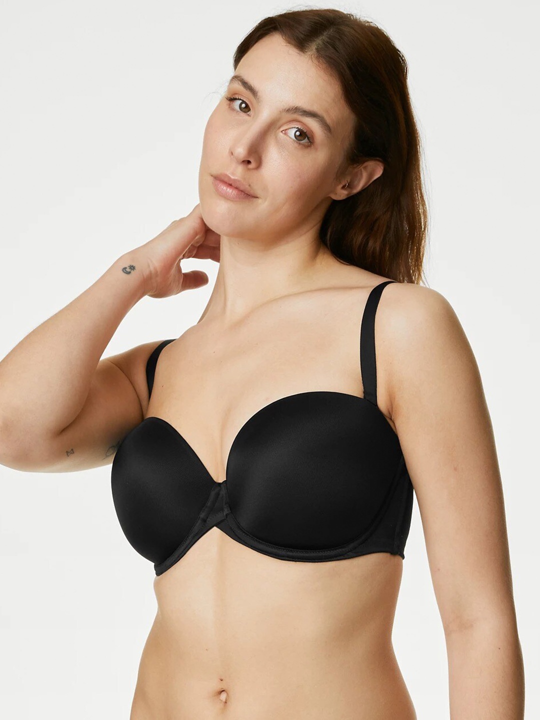 

Marks & Spencer Underwired Lightly Padded T-Shirt Bra With All Day Comfort, Black