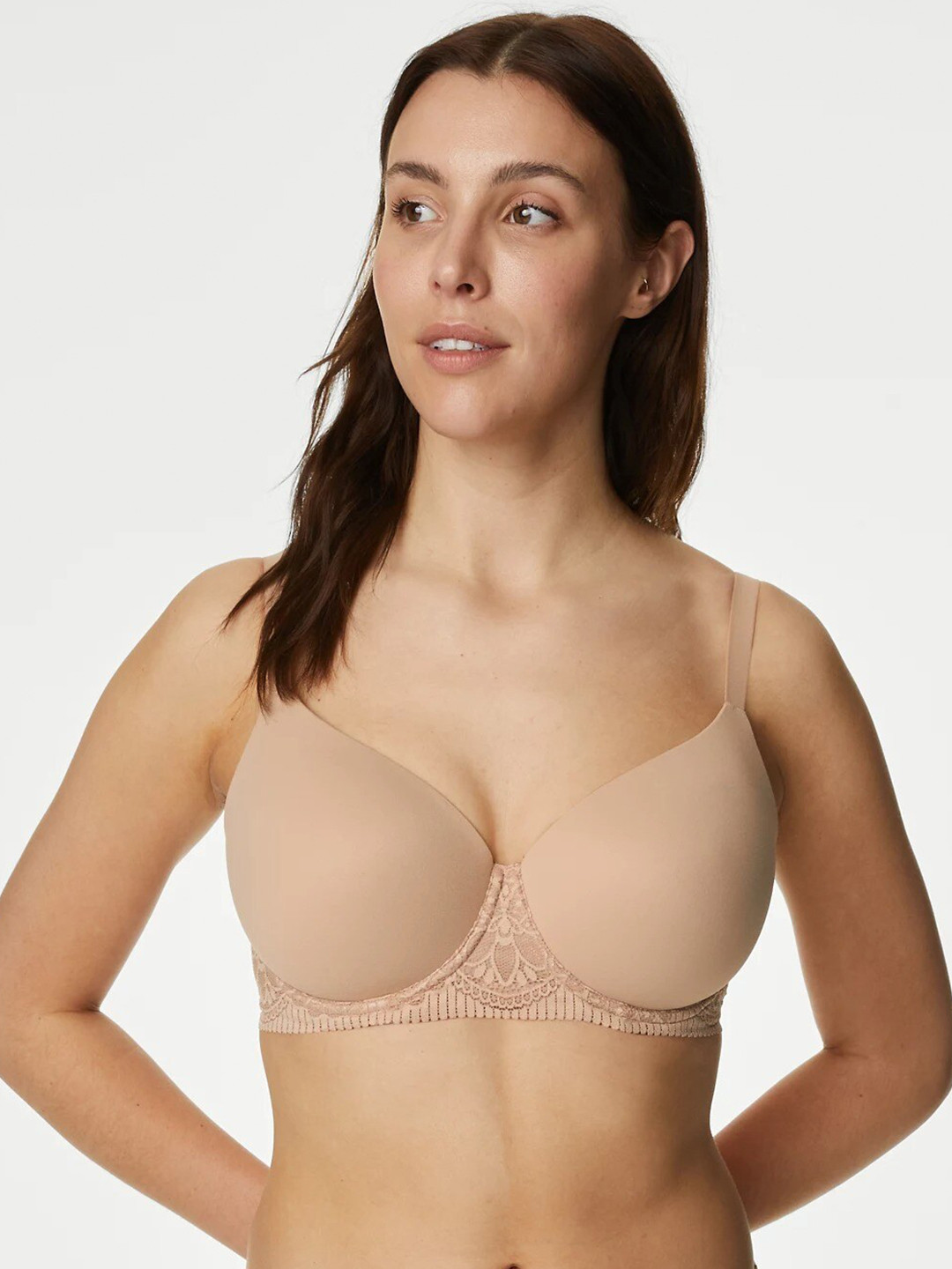 

Marks & Spencer Underwired Lightly Padded T-Shirt Bra With All Day Comfort, Beige