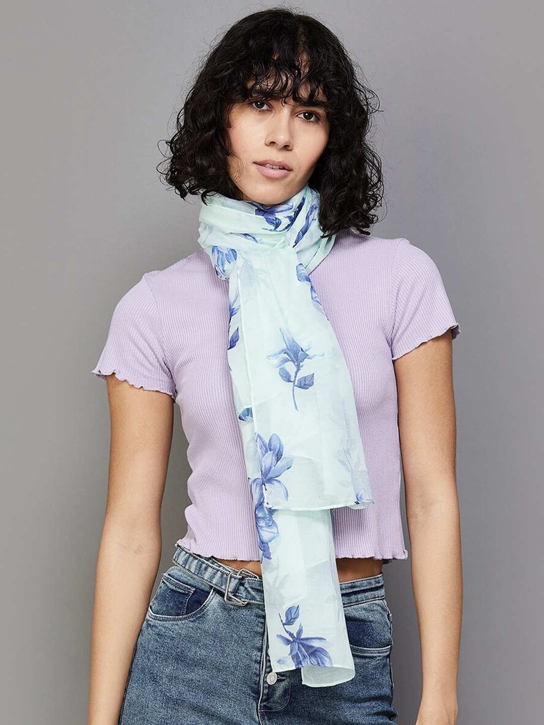 

Ginger by Lifestyle Floral Printed Stole, Blue