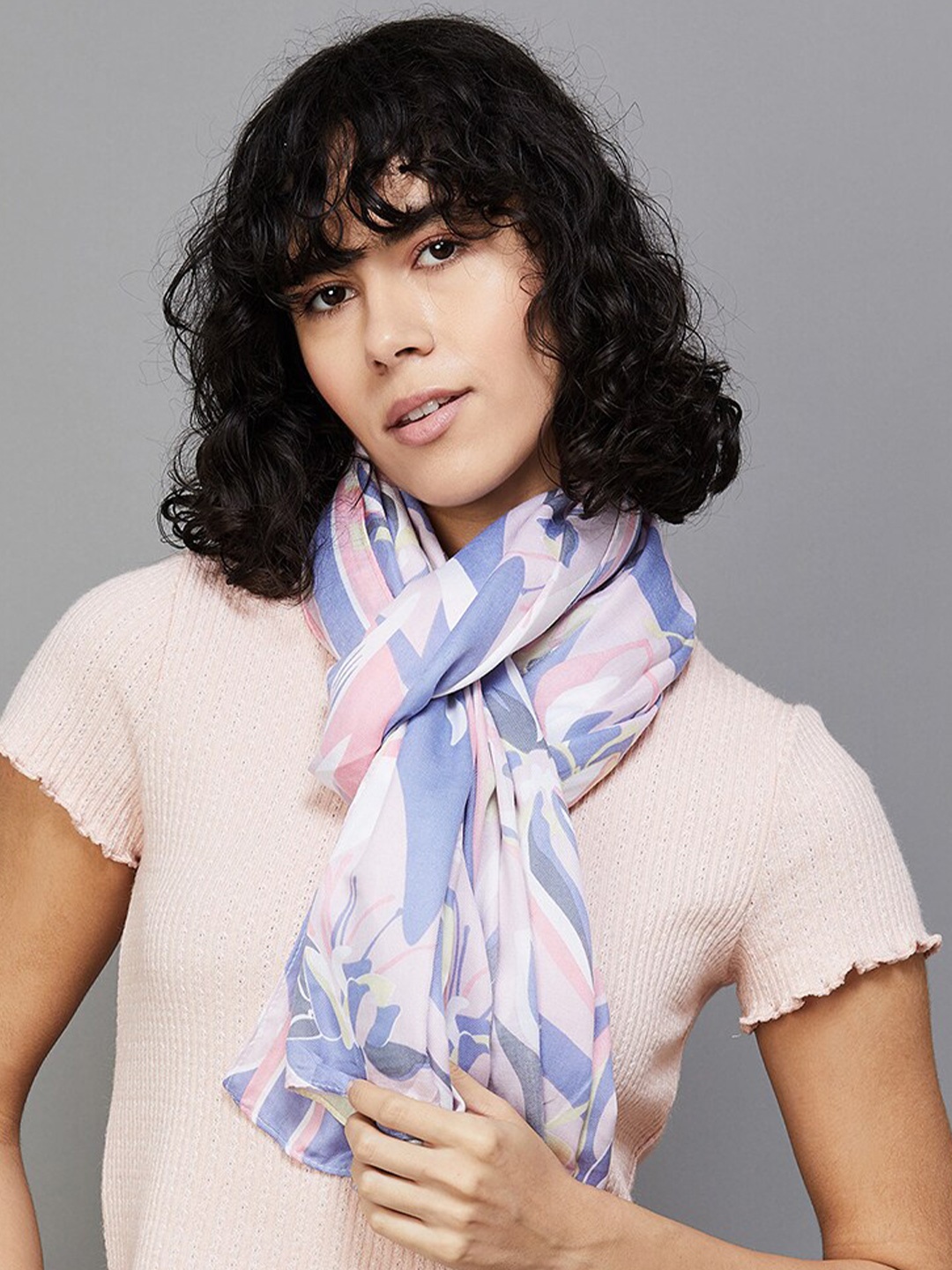 

Ginger by Lifestyle Abstract Printed Stole, Purple