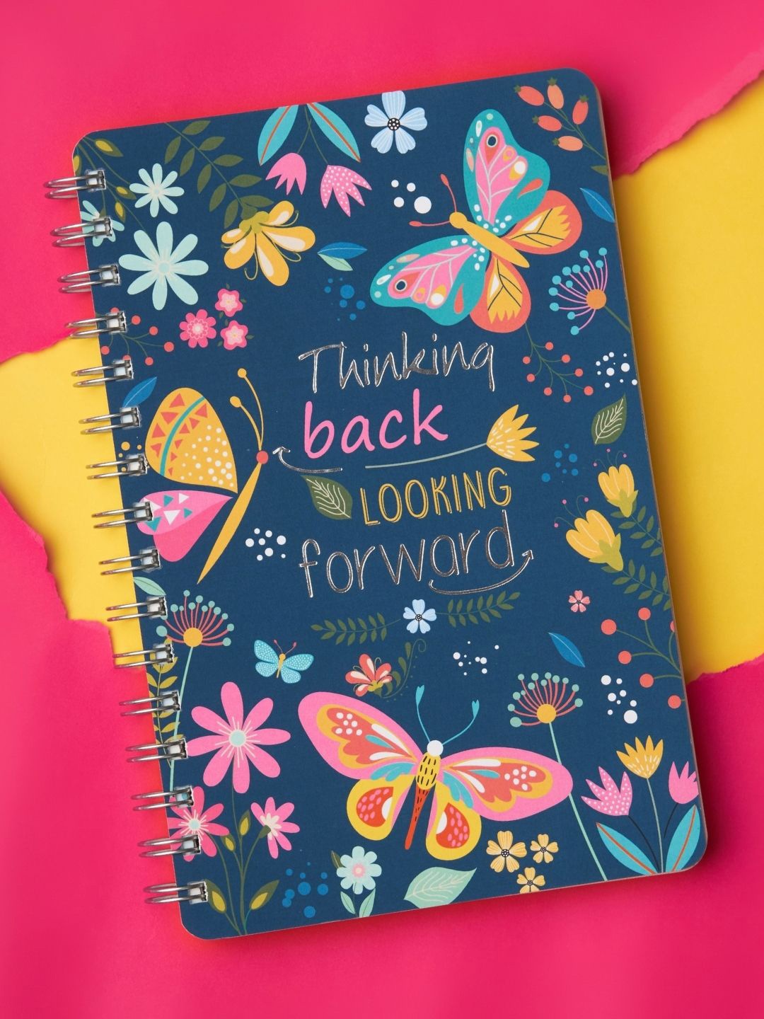 

Doodle Printed Undated Wiro Bound A5 Happiness Planner, Blue