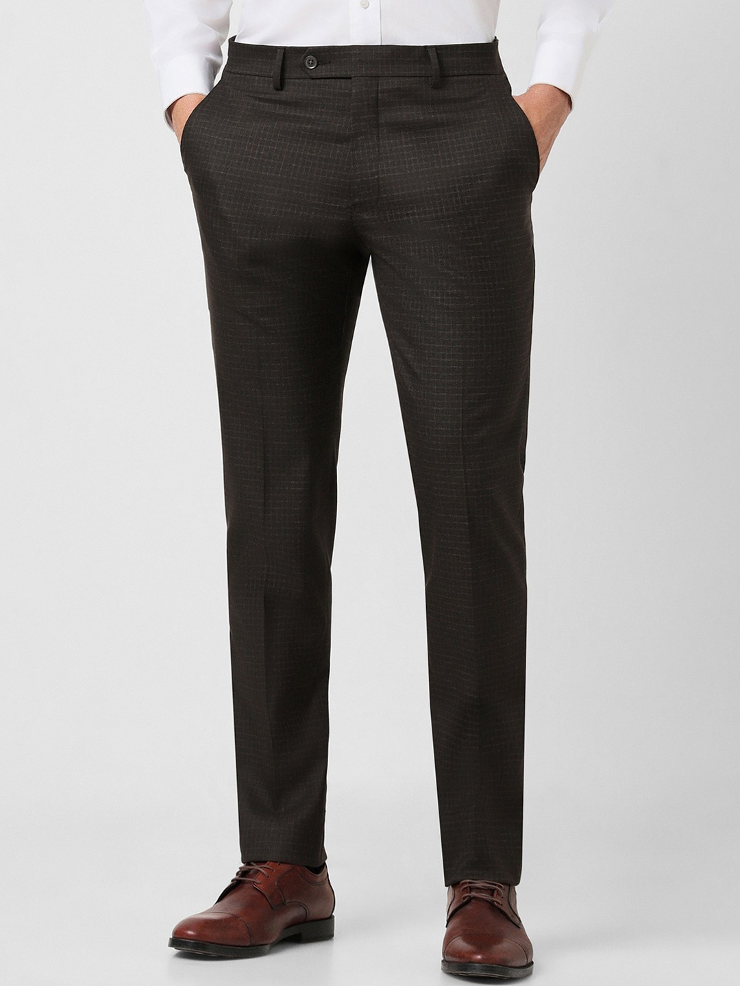 

Van Heusen Men Mid Rise Formal Trousers, Black