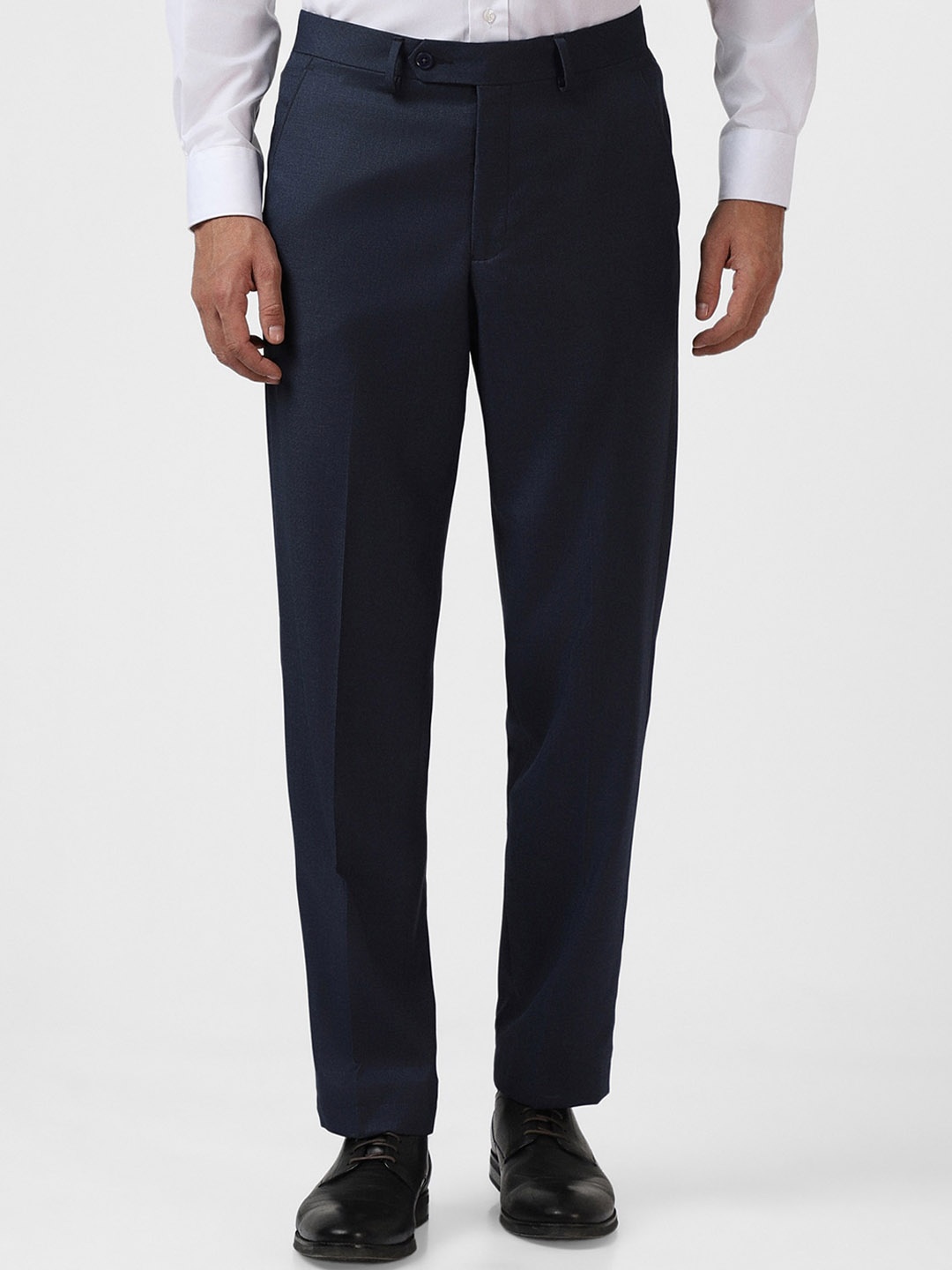 

Van Heusen Men Mid Rise Formal Trousers, Navy blue