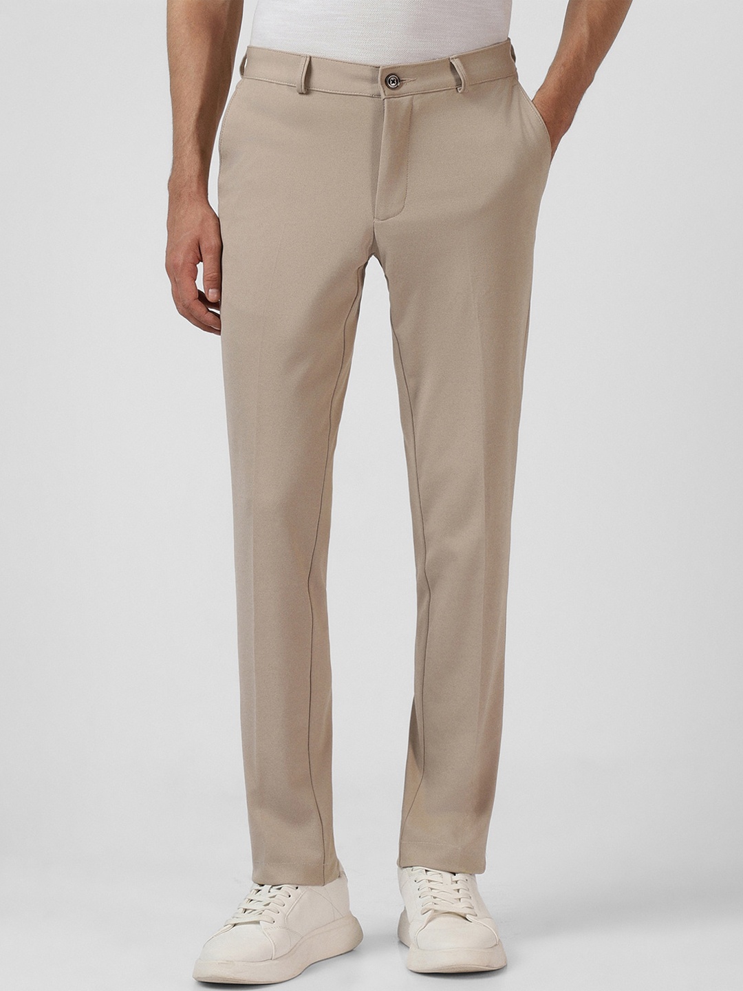 

Van Heusen Sport Men Mid Rise Slim Fit Trousers, Beige