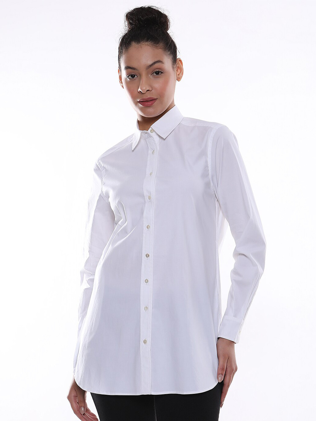 

Gazillion Contemporary Spread Collar Cotton Casual Shirt, White