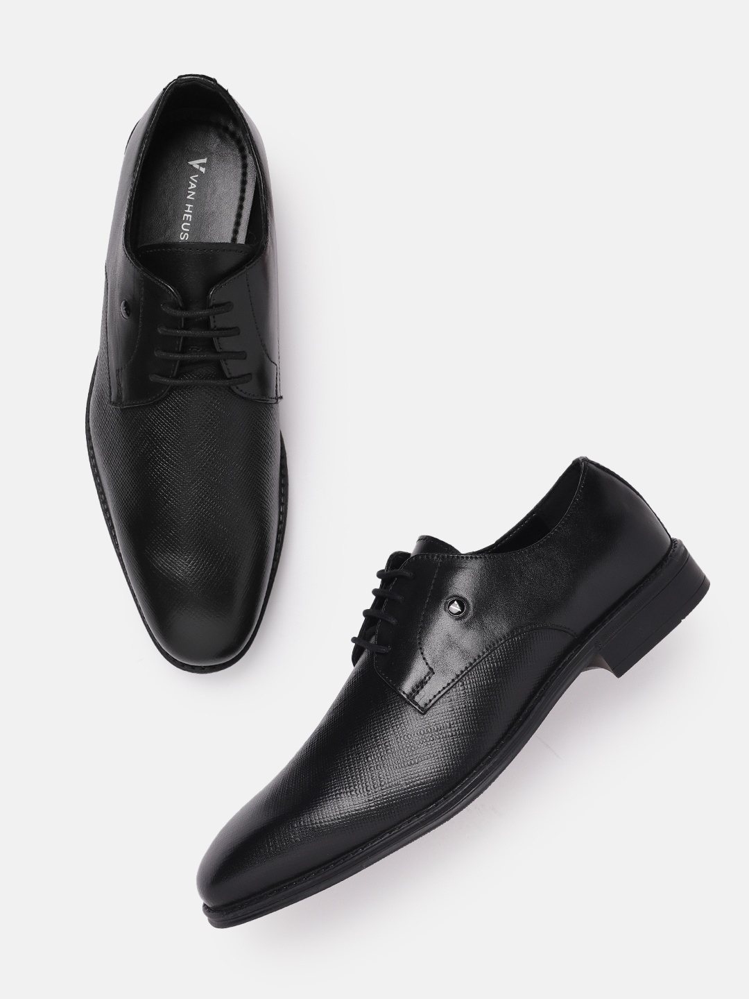 

Van Heusen Men Leather Formal Derbys, Black