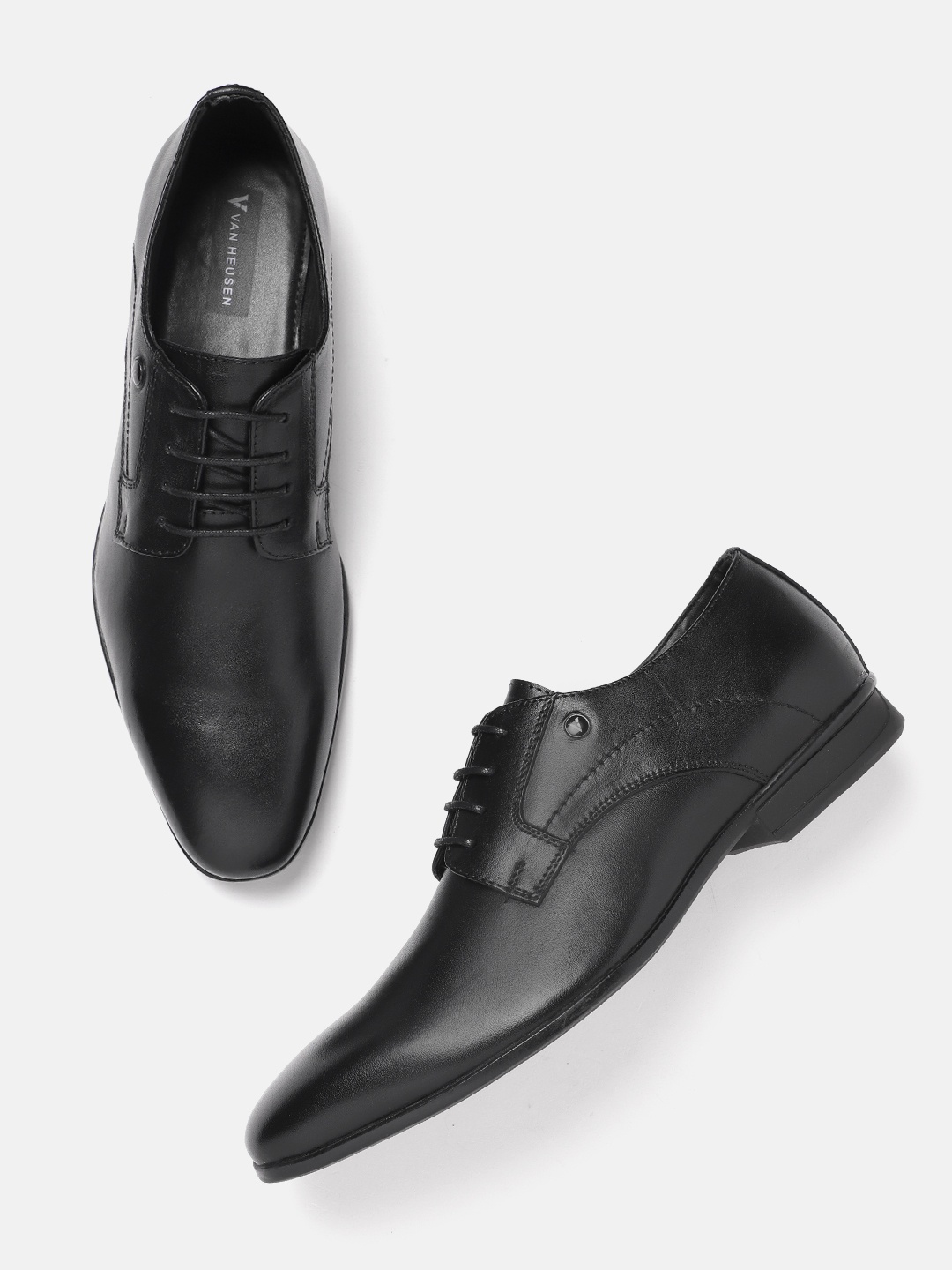 

Van Heusen Men Leather Formal Derbys, Black