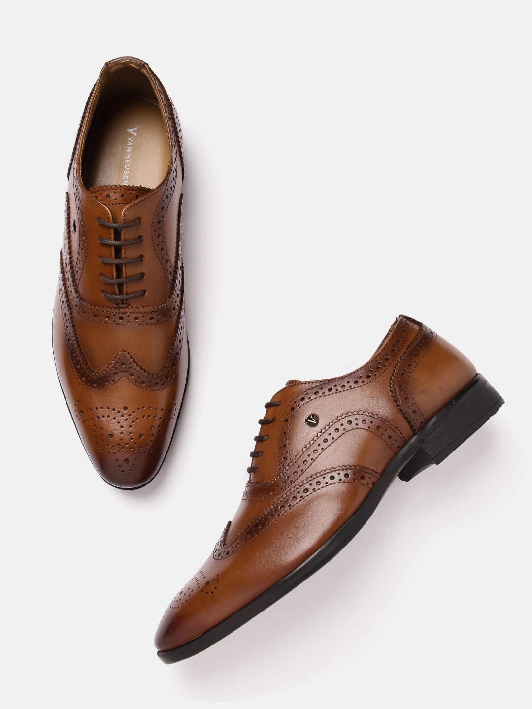 

Van Heusen Men Leather Formal Brogues, Brown