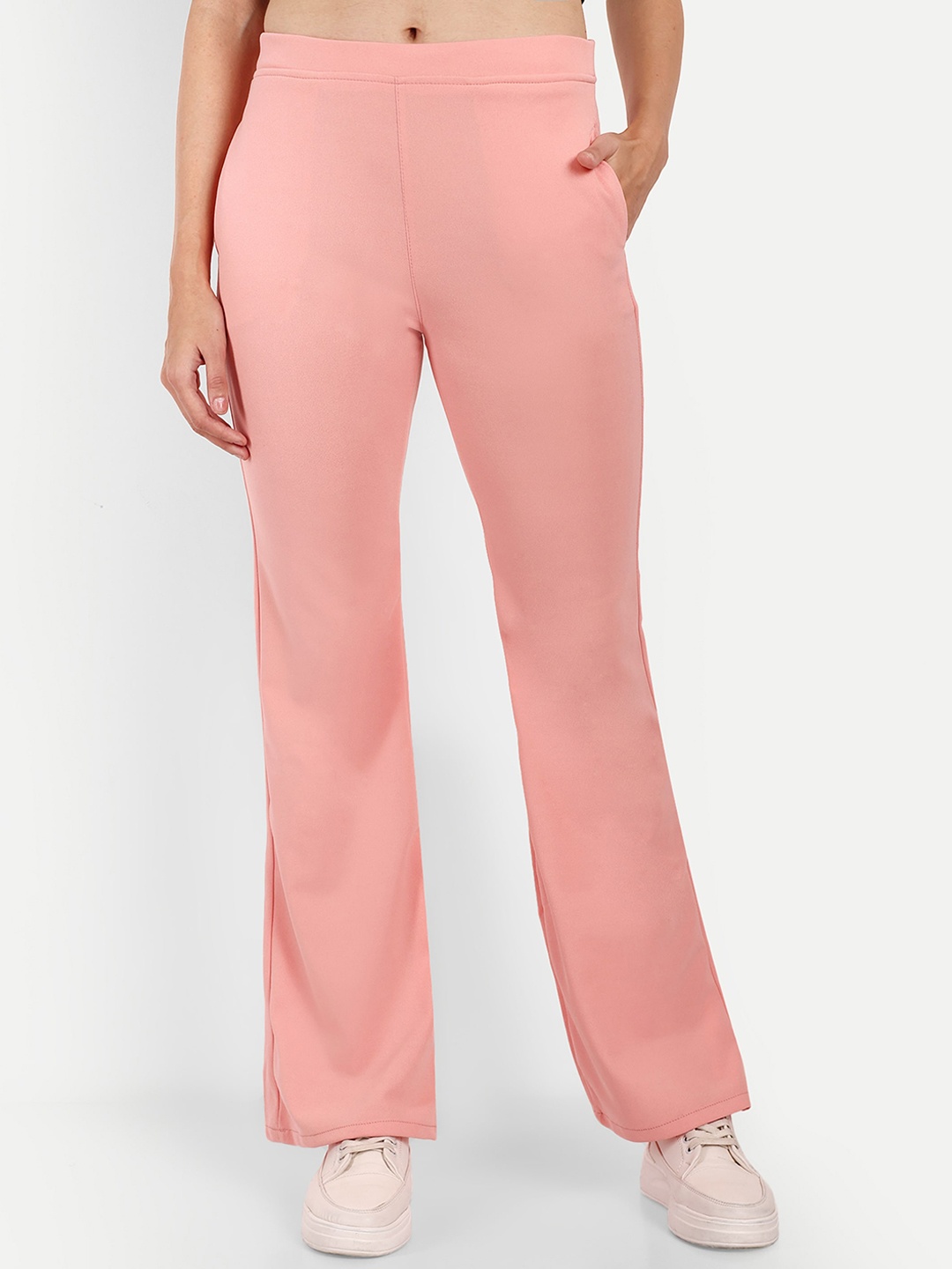 

Next One Women Relaxed Flared High-Rise Bootcut Trousers, Peach