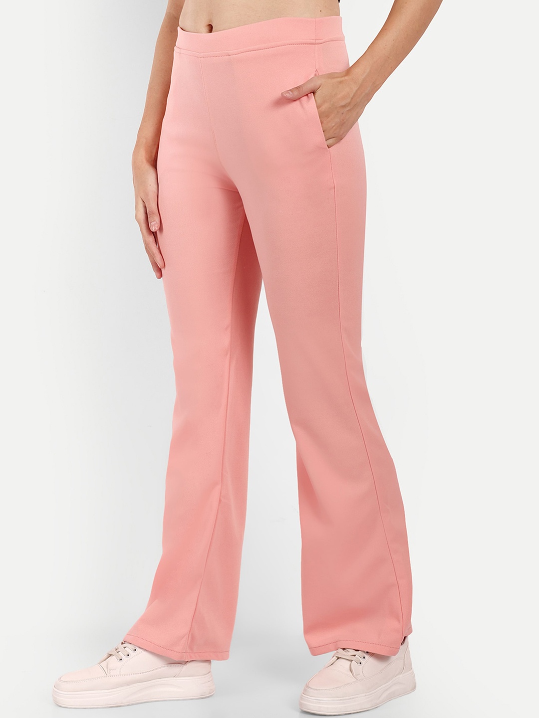 

Next One Women Relaxed Flared High-Rise Bootcut Trousers, Peach