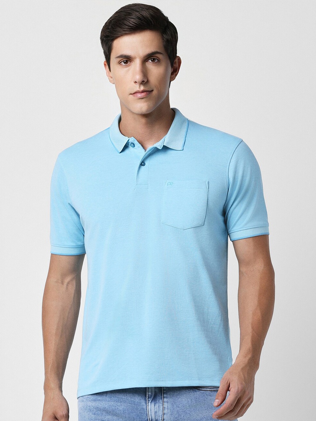

Peter England Polo Collar T-shirt, Blue