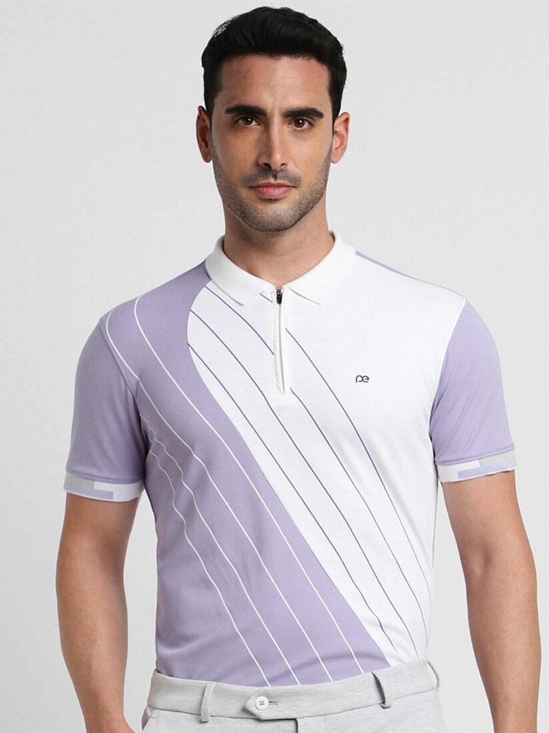 

Peter England Polo Collar Slim Fit Cotton T-shirt, Purple