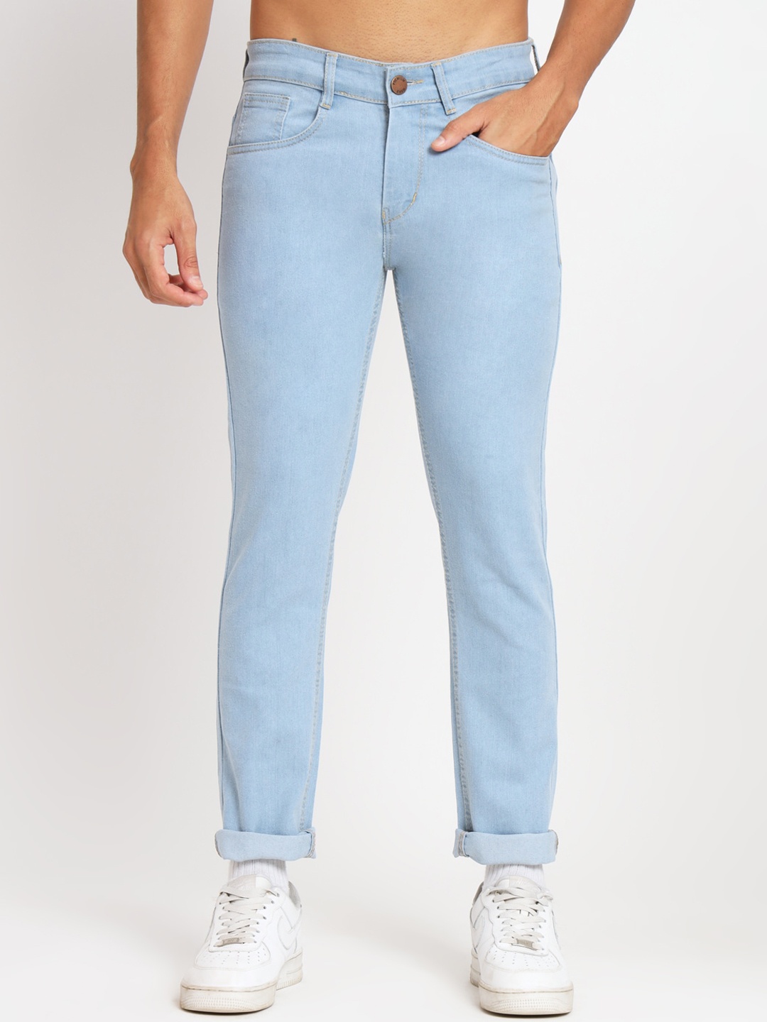 

RAGZO Men Slim Fit Stretchable Clean Look Jeans, Blue