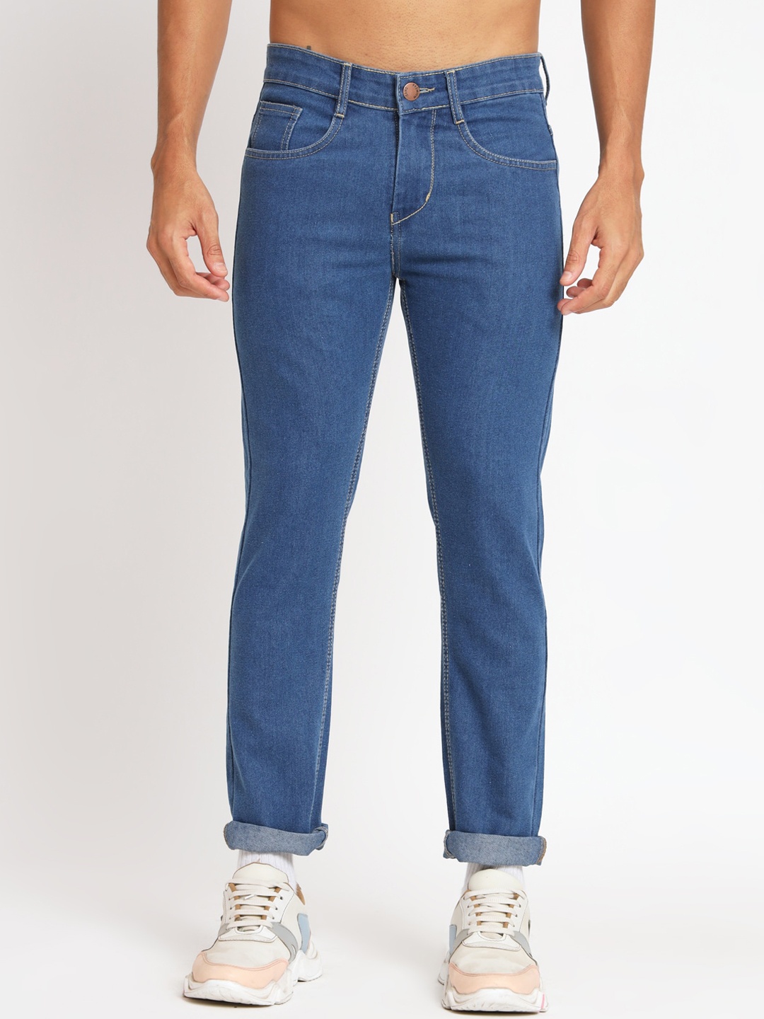 

RAGZO Men Slim Fit Stretchable Clean Look Jeans, Blue