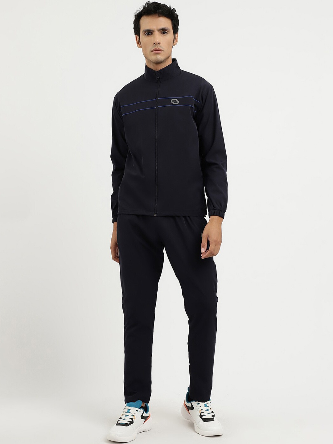 

Spolei Mock Collar Sweat Wicking Sports Tracksuits, Black
