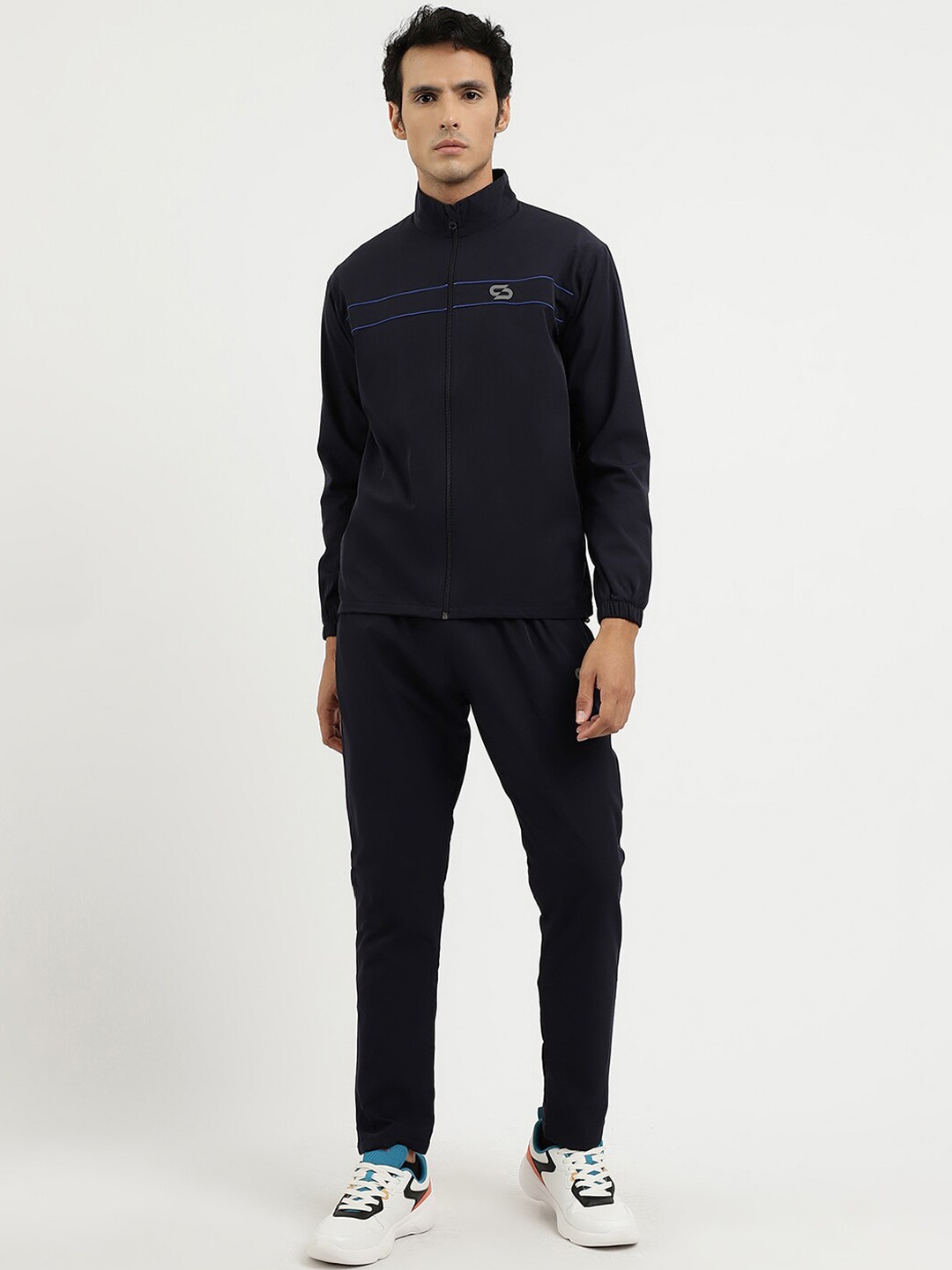 

Spolei Mock Collar Sweat Wicking Sports Tracksuits, Black