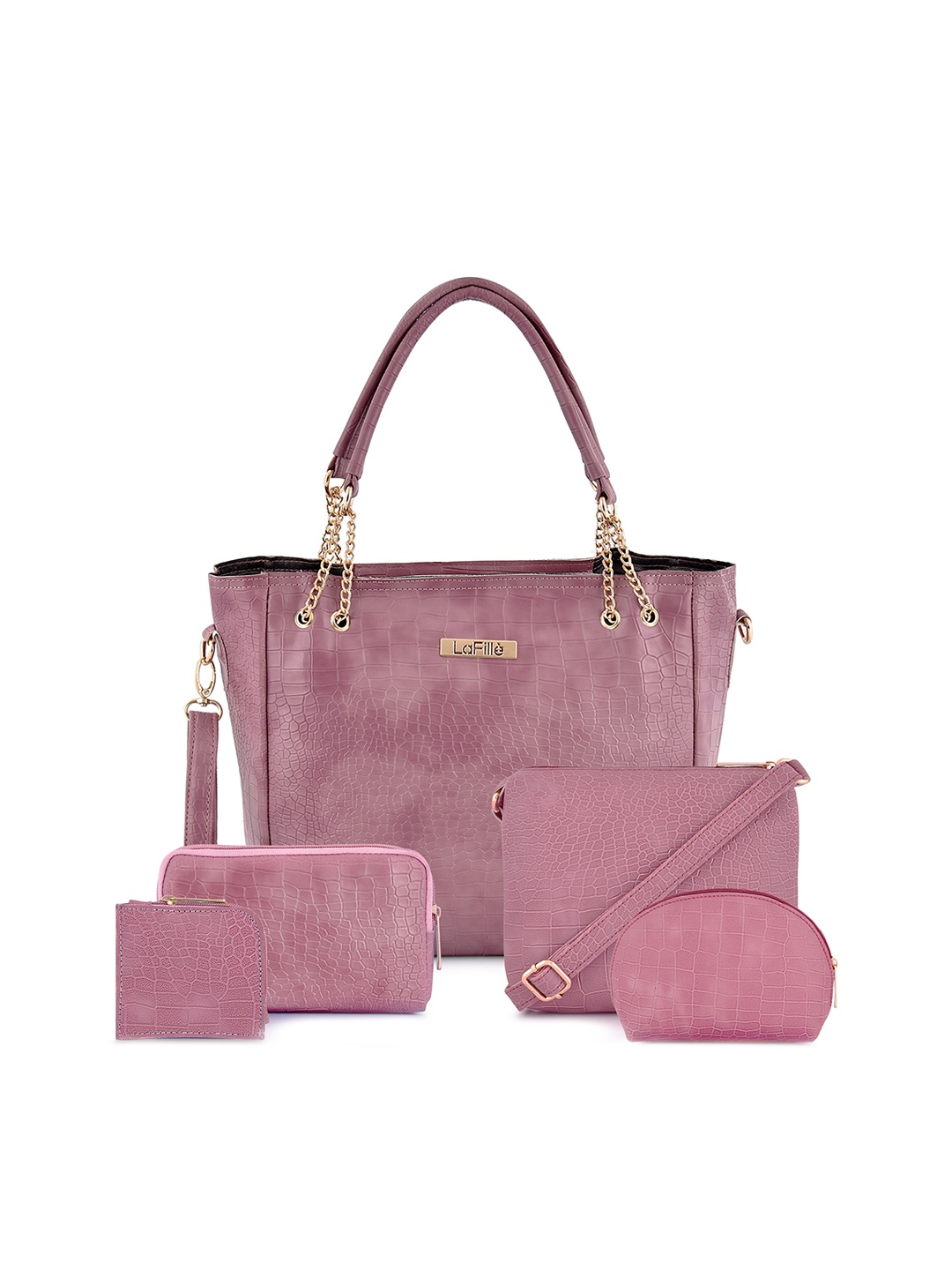 

LaFille Textured PU Structured Handheld Bag, Purple