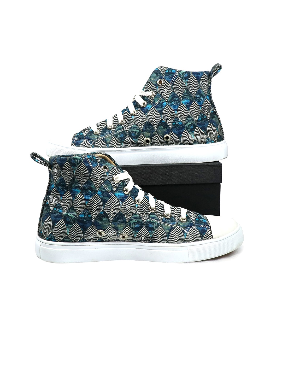 

KobSook Men Printed Mid-Top Sneakers, Multi