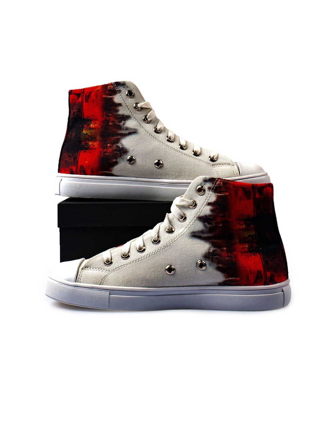 

KobSook Men Printed High-Top Sneakers, Beige