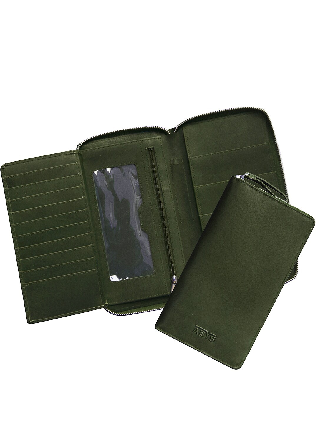 

ABYS Unisex RFID Passport Holder Leather Wallet, Green