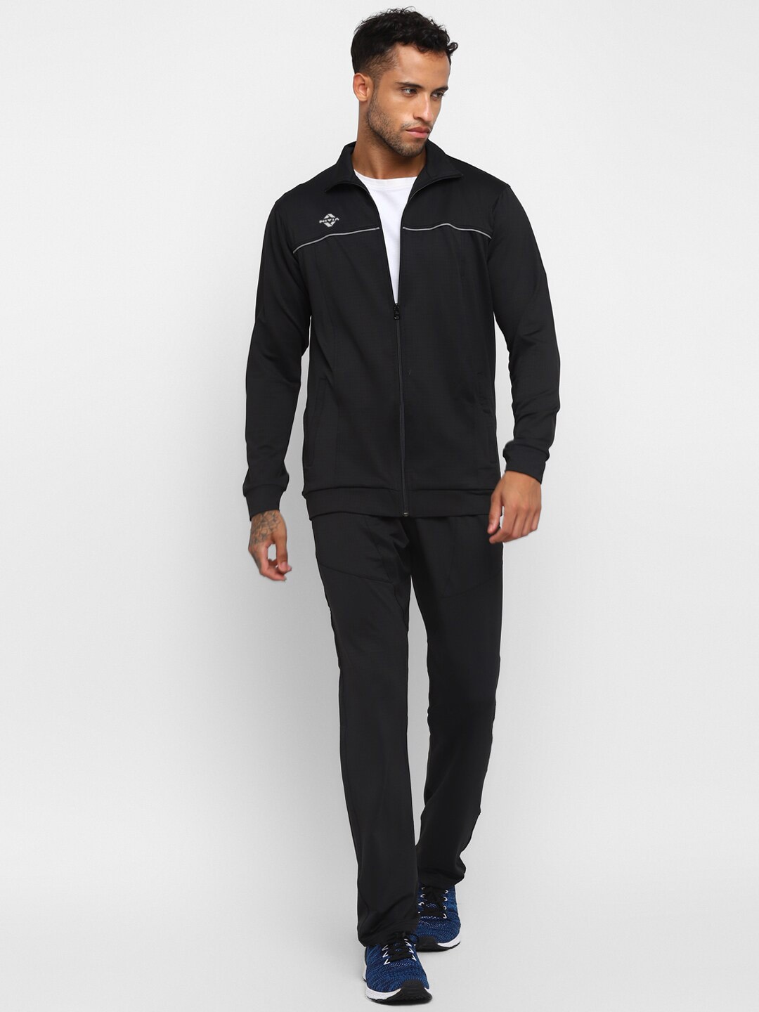 

NIVIA Men Mock Collar Mid-Rise Tracksuits, Black