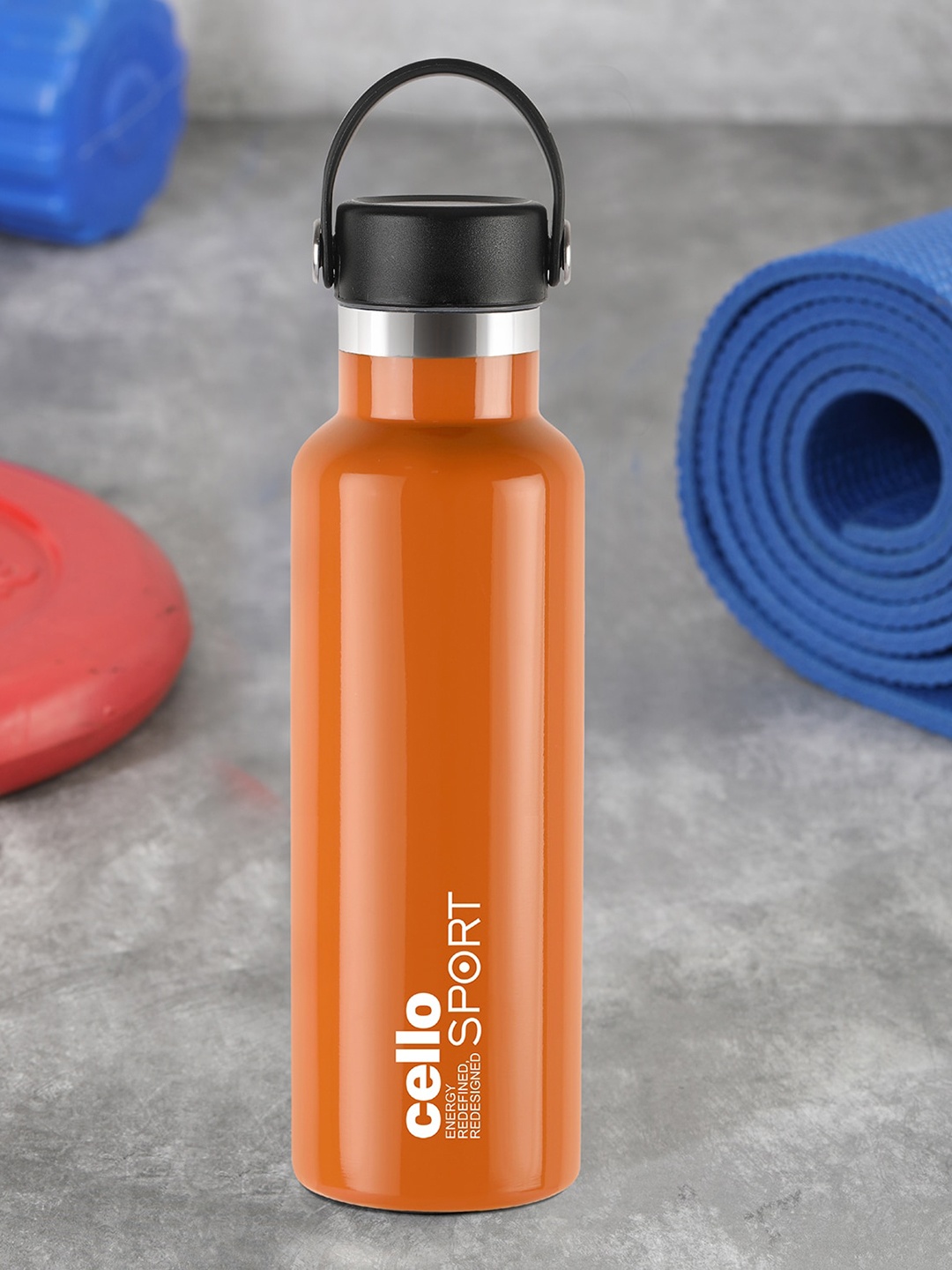 

Cello Aqua Bliss Orange Stainless Steel Double Walled Vaccusteel Flask 800 ml