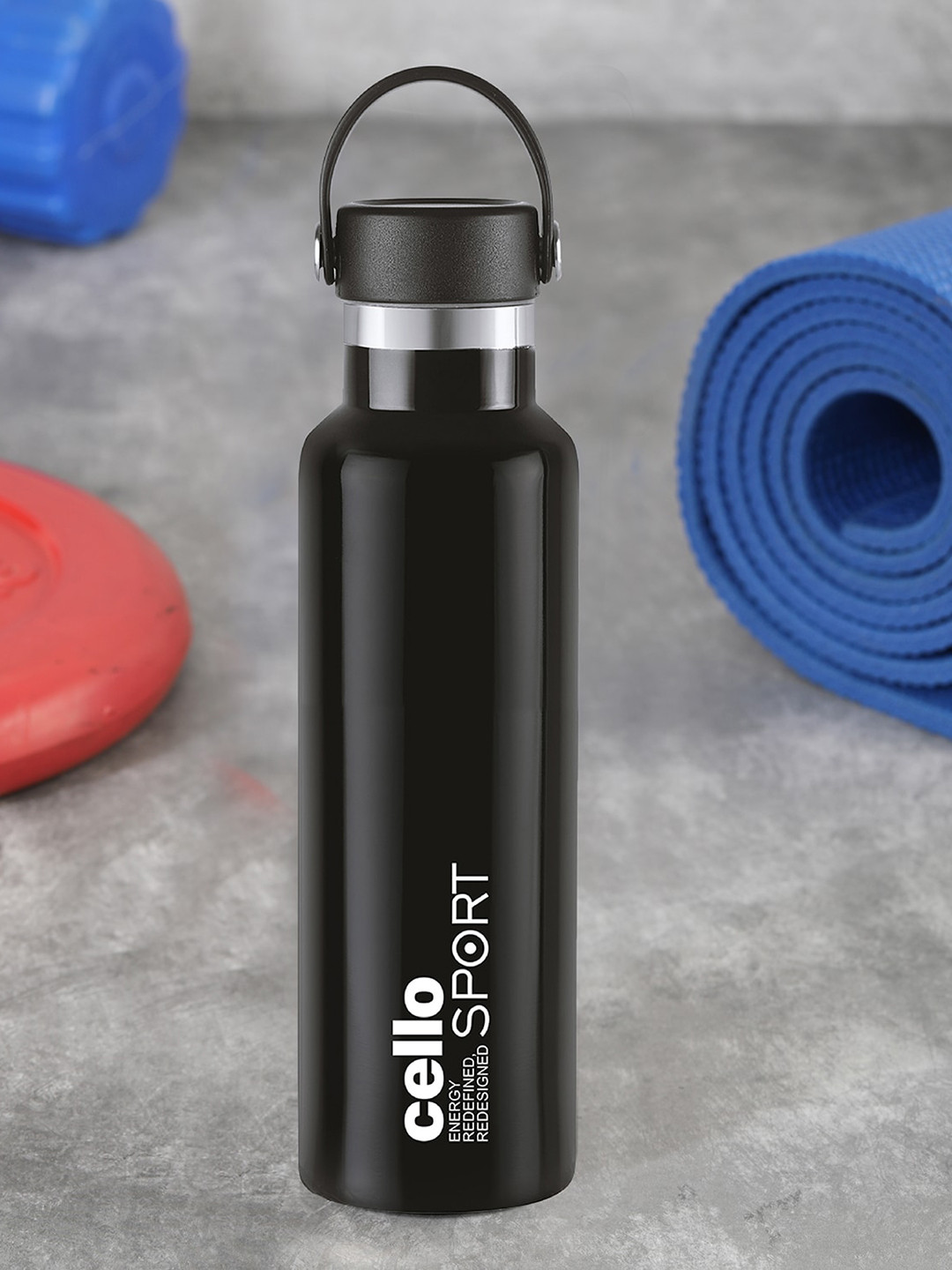 

Cello Aqua Bliss Black Stainless Steel Double Walled Vaccusteel Flask-800ml