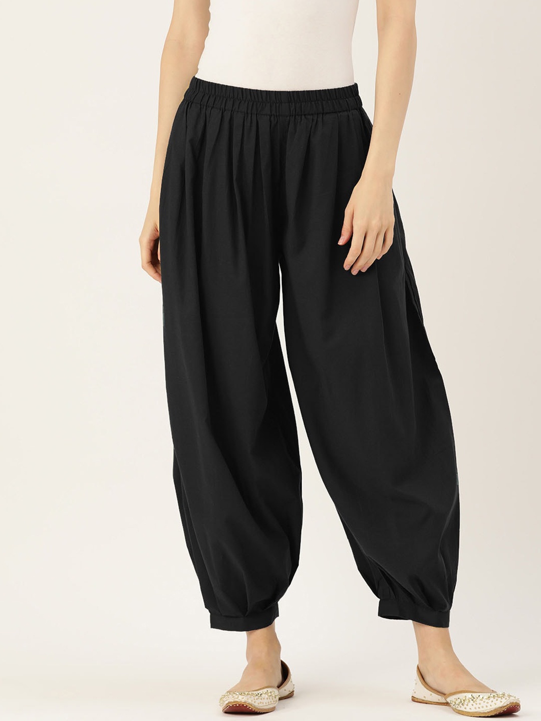 

Molcha Women Cotton Loose-Fit Afgani Salwar, Black