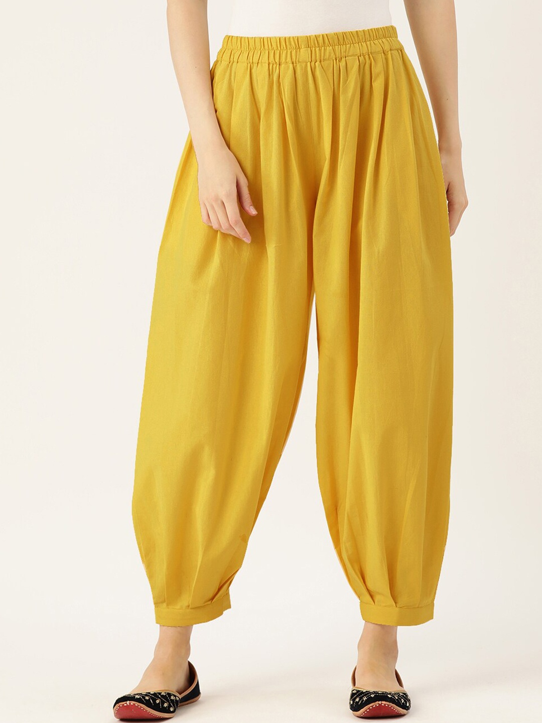 

Molcha Women Cotton Loose-Fit Afgani Salwar, Mustard