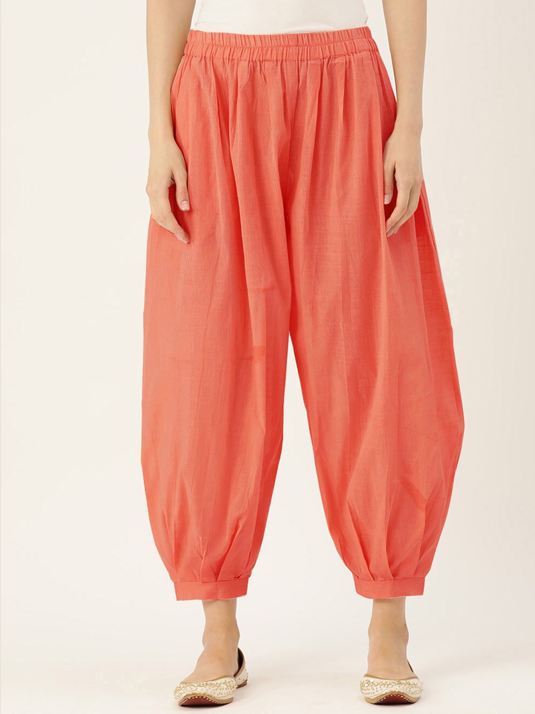

Molcha Women Cotton Loose-Fit Afgani Salwar, Peach