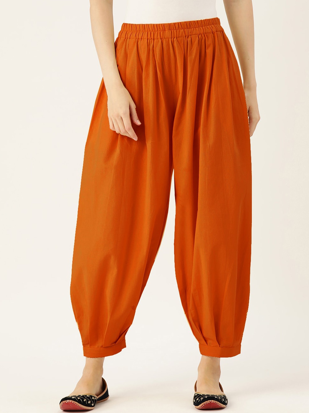 

Molcha Women Cotton Loose-Fit Afgani Salwar, Rust